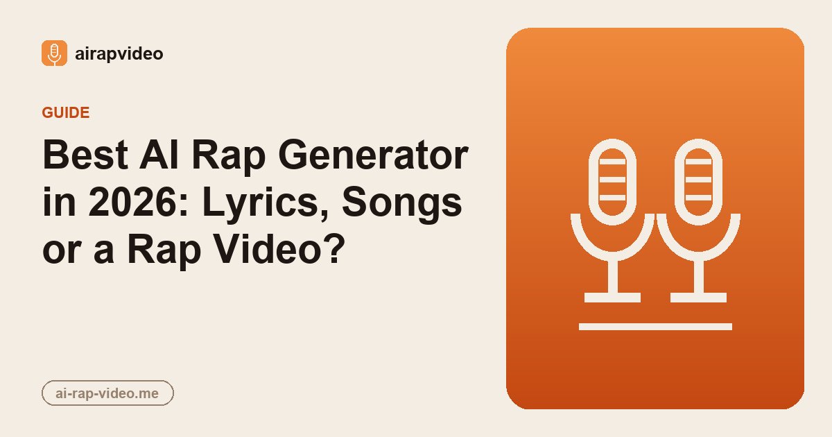 Best AI Rap Generator in 2026: Lyrics, Songs or a Rap Video?